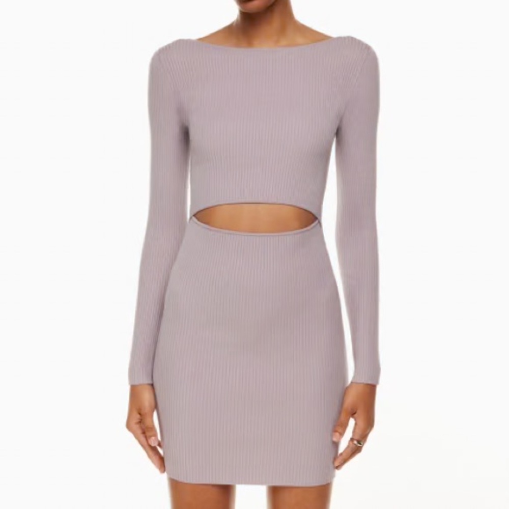 Aritzia lavender Long Sleeve Cutout Dress